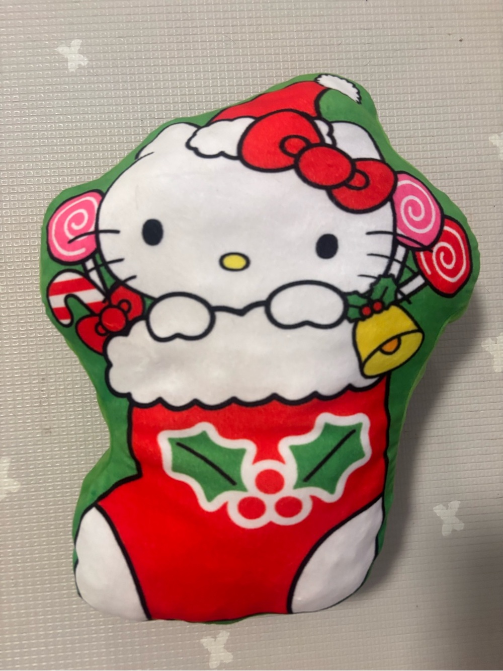 Sanrio Hello Kitty Holiday Pillow in Red, Green, White